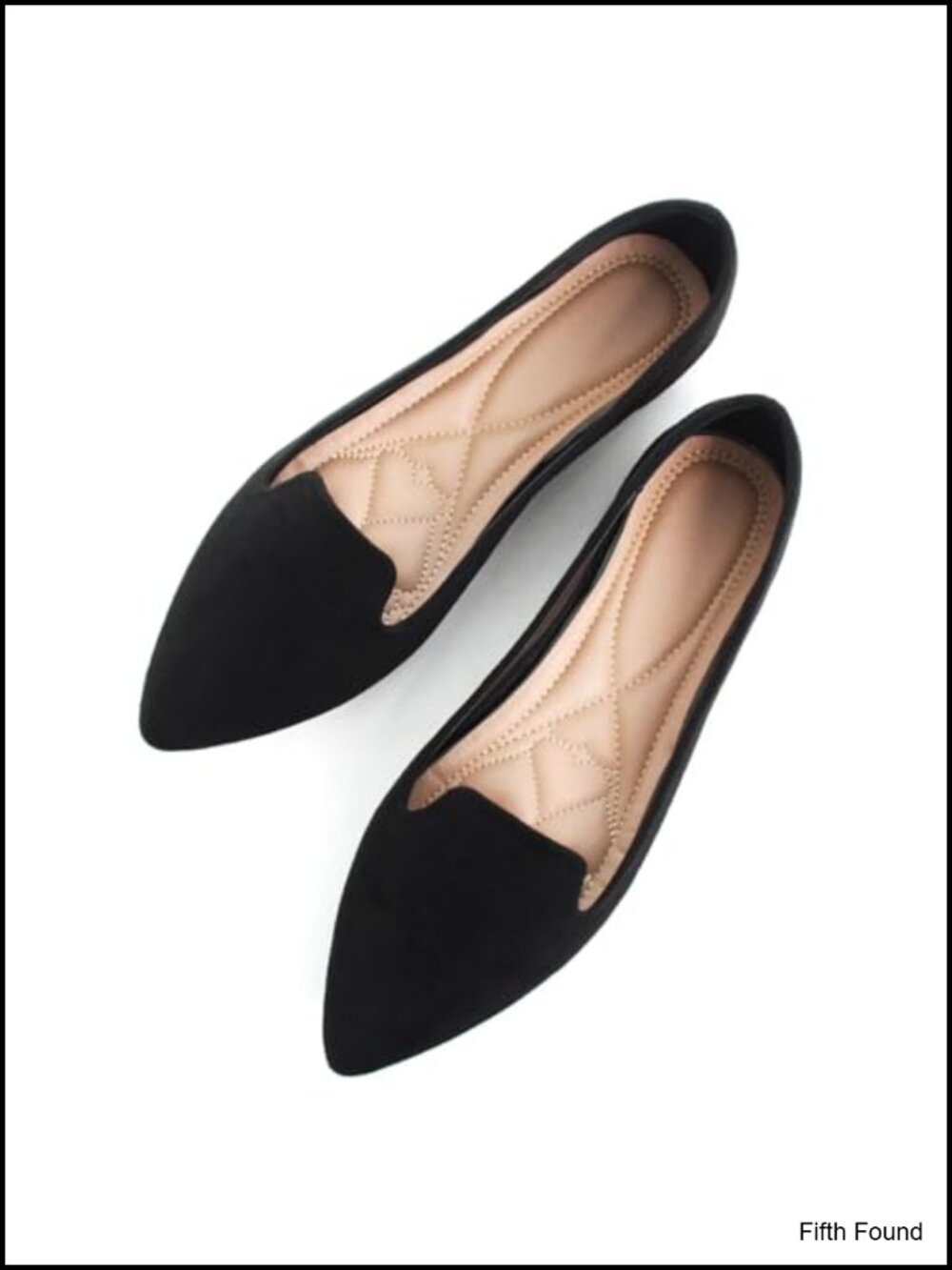 Women's Pointy Toe Ballet Flats PU Leather Slip On Memory Foam Casual Shoes
